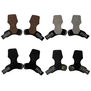 GJZ25056 Gym Straps Weight Lifting Double Leather Lifting Straps Deadlift with Cushion Gym Lifting Wrist Wraps for Weightlifting