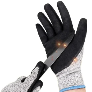 Grade 5 Fiberglass Men’s Heavy Duty Breathable Waterproof Powder Free Anti Cutting Work Protective Gloves