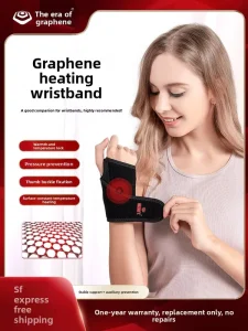 Graphene Wrist Brace for Tendonitis Sprains Self Heating Magnetic Therapy Hot Moxibustion Support Mens Womens Hand Pain
