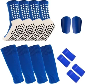 Grip Sport Socks Set Grip Soccer Socks Shin Guard Sleeves Non Slip Soccer Sleeve Socks for Men Women