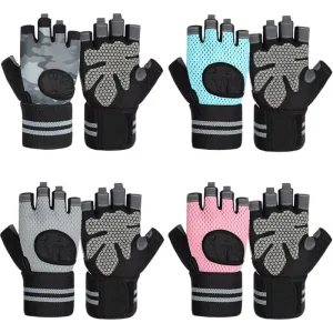 Guantes Gym Gloves Half Finger Breathable Pad Sport Gloves Training Weight Lifting Fitness Workout Cycling Pull Up Wrist Support