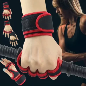 Gym Weightlifting Gloves Men Women Wrist Guards Non Slip Half Finger Spandex Touch Screen Prevents Calluses Pull Up Training