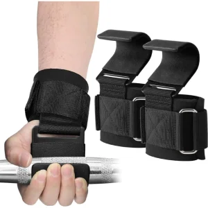 Gym Weightlifting Powerlifting Hook and Loop Closure Heavy Duty Wrist Straps with Palm Guard for Deadlifts Natural Rubber & PVC