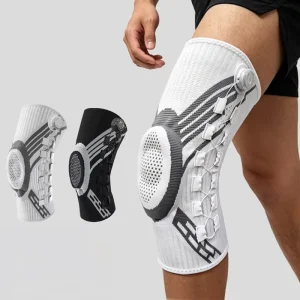 HWN-0311# Knob Knitted Compression Knee Sleeve Silicone Spring Knee Pads Side Stabilizers Dial System Sports Knee Brace