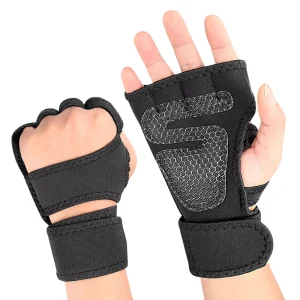 Half Finger Weight Lifting Gym Gloves with Wrist Support Non Slip Silicone Palm Padded Training Glove Workout Hand Guards