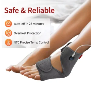Heated Ankle Wrap 3 Heated Levels for Sprain Relief Type C Portable Brace for Dancers Rehearsal Fatigue Yoga Instructors