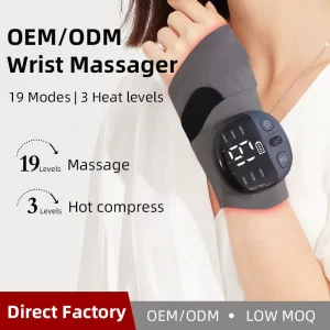 Heated Wrist Support Strap Brace Sport Guard Gym Wrap Belt Therapy NMES Compression Massager Fabric Summer Wireless for Pain