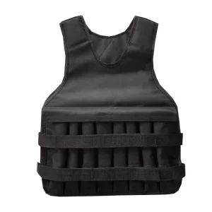 Heavy Duty Empty Shell Weighted Vest Adjustable Running Training Jacket High Loading Capacity Fitness Gear Workout Black
