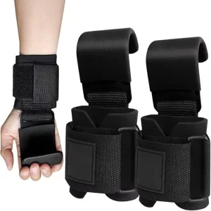 Heavy Duty Pull Ups Deadlift Weight Lifting Hooks Pull Ups Single Hook with Wrist Straps