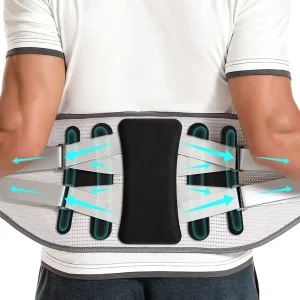 Heavy Duty Waist Support Belt with Heat Pressed Steel Plate Lower Back Brace for Adults Gym Sports Use