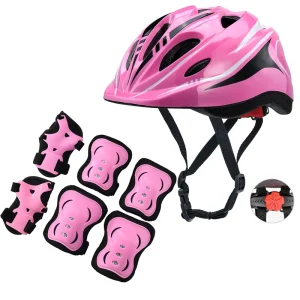 Helmet and Elbow Knee Pads Adjustable Breathable Custom Color Children Boys Girls 7 in 1 Roller Skating Protective Gear Set