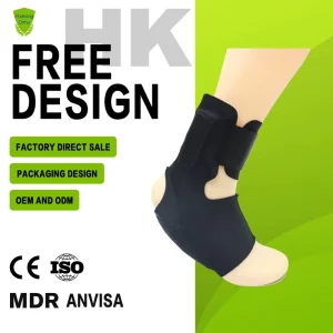 High Ankle Brace with Custom Logo Neoprene Nylon Cotton Rubber Breathable and Soft Adjustable Protection