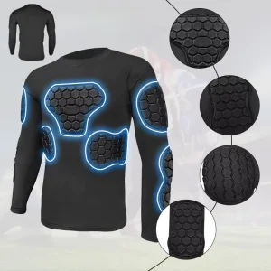 High Density Shockproof Soccer Padded Shirts Base Layer Moisture Wicking Safety Equipment Training Sports Wear