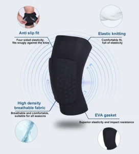 High Elastic Anti-slip Knee Brace with Shock Absorbing EVA Pad Honeycomb Sports Knee Support Protector for Outdoor Fitness