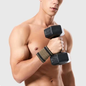High Elastic Breathable Sweat Absorbing Compression Anti Sprain Sports Wristband for Basketball Tennis Fitness