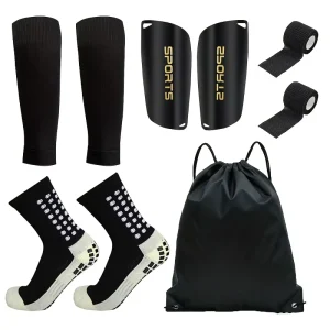 High Elastic Football Shin Guards Socks Leg Sleeves Bandage Outdoor Sports Protective Equipment Non slip Set