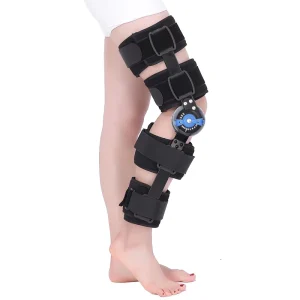 High Quality Adjustable Medical Knee Protector with Perforated Fabric and Steel Plate for Post Injury Protection S/M/L Sizes