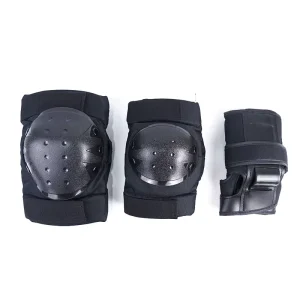 High Quality Custom Black Adjustable Skateboard Skating Protective Gear With PP Shell