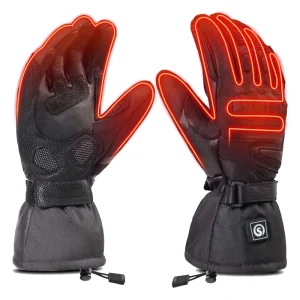 High Quality Genuine Leather Electric Heated Racing Gloves Non Slip Touchscreen Motorcycle Riding Biker Gear for Outdoor Sports
