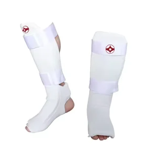 High Quality Kyokushinkai Karate Cotton Shin Guard White Custom Logo Karate Shin and Instep Guard