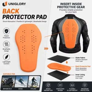High Quality Motocross Racing Impact Protectors Breathable Foam Chest back Padding Insert for Riding Apparel