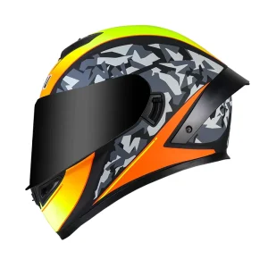 High end Quality Full Face Graphic Helmet in Matt Black Grey predator Motorcycle Helmet