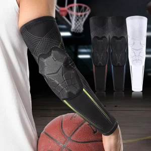 Honeycomb Anti Collision Arm Elbow Sleeves Breathable Compression Guard with Sponge Pad for Gym Basketball Arm Guard Custom Logo