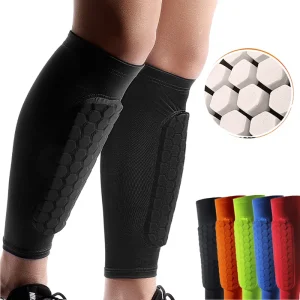 Honeycomb Padded Shin Guards Custom Design Compression Protection Of The Calf For Football Soccer
