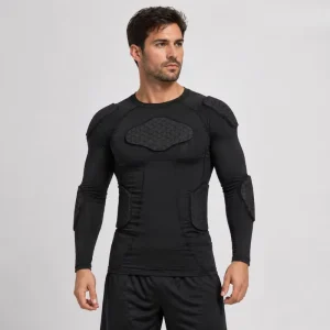 Honeycomb Pads Moisture Wicking Adult Football Protective Compression Padded Shirt for Men Safety Equipment Training Gear