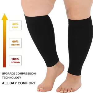 ISO13485 Factory Medical Grade Flexible Calf Compression Sleeve Leg Support Socks for Sports 20-30mmHg