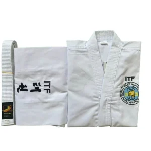 ITF Taekwondo Uniform Ribbed Lightweight Soft Breathable Black Belt Training Pants Only
