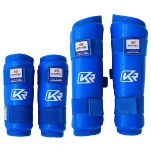 ITF/WTF Taekwondo Training Forearm Guards Elbow Guard Pads Arm Protectors Shin Guard KANGRUI KT572 Red & Blue Unisex