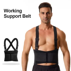 Industrial Back Support Belt with Adjustable Suspenders Heavy Duty Working Support Belt Factory Customization