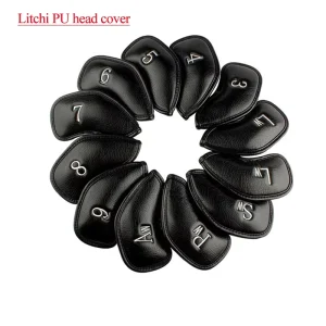 Iron Set Golf Head Covers Factory Customize PU Leather Protector Golf Iron Head Cover 12pcs Set