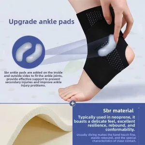 Joyfit Breathable Ankle Support Brace with Figure 8 Compression Strap Anti Slip Silicone for Running Gym OEM