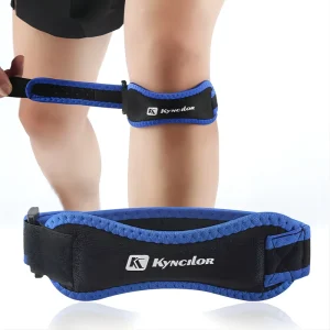 Keenpads Black Sports Knee Brace Adjustable Protector Pad Nylon Patella Tendon Strap Kneepad Support Belt Protective Sports Gear