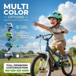 Kids Bike Helmet OEM Custom Logo Color CE Safety Cycling Helmet Private Mold Adjustable Lightweight Children Helmet