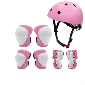 Kids Bike Roller Skating Protective Gear Set Hard Shell Knee Pads Elbow Pads Wrist Pads Helmets