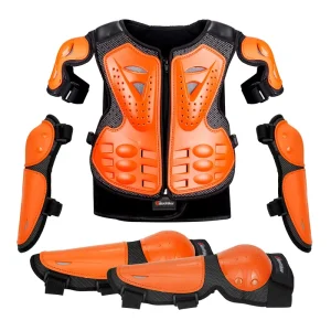 Kids Cycling Sports Armor with Elbow & Knee Pads Motocross Motorcycle Skateboard Ski Chest Protective Gear Body Protection Vest