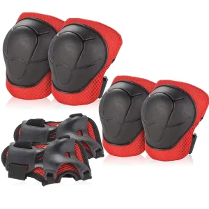 Kids Hard Shell Knee Pads Elbow Pads with Wrist Guards Protective Gear Set for Skating Rollerblading Skateboard Scooter Cycling