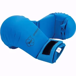 Kids Karate WKF Sparring Gloves Blue Without Thumb