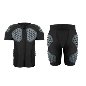 Kids Padded Compression Shirt and Shorts Set Youth Short Sleeve T Shirt Shorts Football Soccer Basketball Hockey Protective Gear