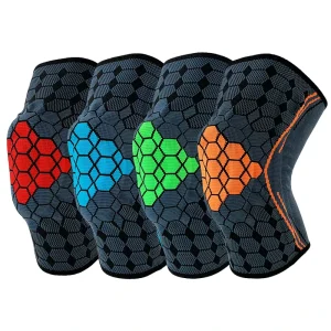 Knee Brace Silicone Pad Sports Knee Elbow Pads for Futsal Non-slip Knitted Nylon Strap Knee