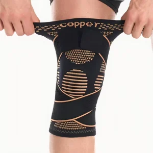 Knee Support Brace Copper Compression Sleeves Breathable Adjustable Elasticity Thick for Sports Running