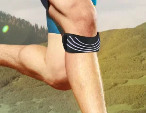 Knee Support Strap Adjustable Meniscus Knee Brace with Silicone Shock Absorption Compression Patella Band for Running