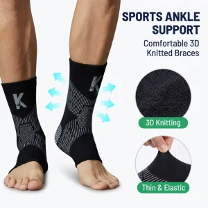 Knitted Ankle Brace 3D Knitting Silicone Breathable Ankle Support Biaxial Stretching for Men Women Sports Running Basketball