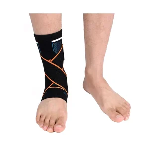 Knitting Compression Breathable Eco friendly Bamboo Charcoal Yarn Spandex Nylon Unisex Ankle Support Brace Adjustable Straps for