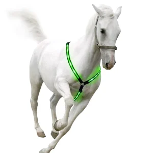 LED Horse Breastplate Collar Equestrian Safety Gear Waterproof Horse Visible High Visibility Tack for Horseback Riding