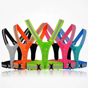 LED Reflective Vest Safety Gear Light up Vest for Night Walking Cycling High Visibility Running Vest with Reflective Strips