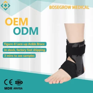 Lace Up Ankle Brace With Figure 8 Stabilizing Straps Elastic Cuff Breathable Support For Sprain Recovery & Sports Protection